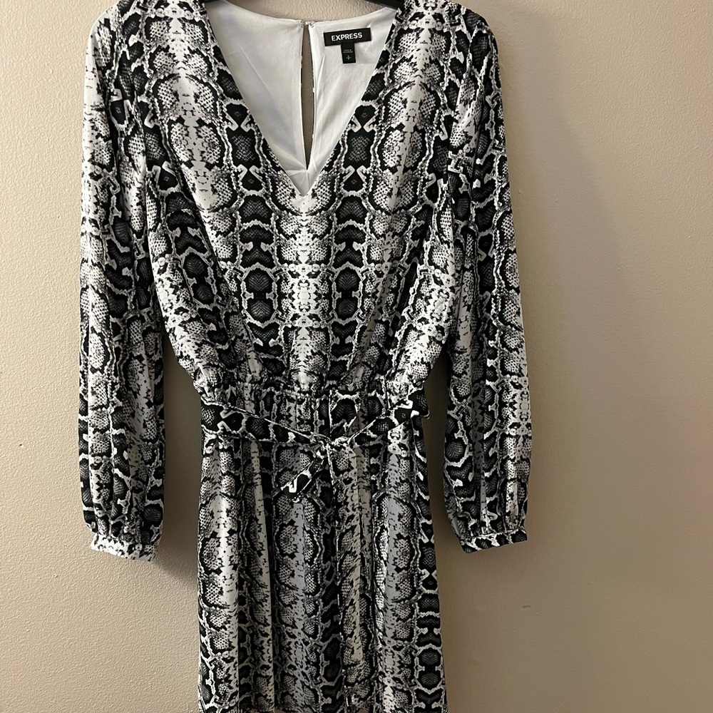 Snakeskin Long Sleeve Dress